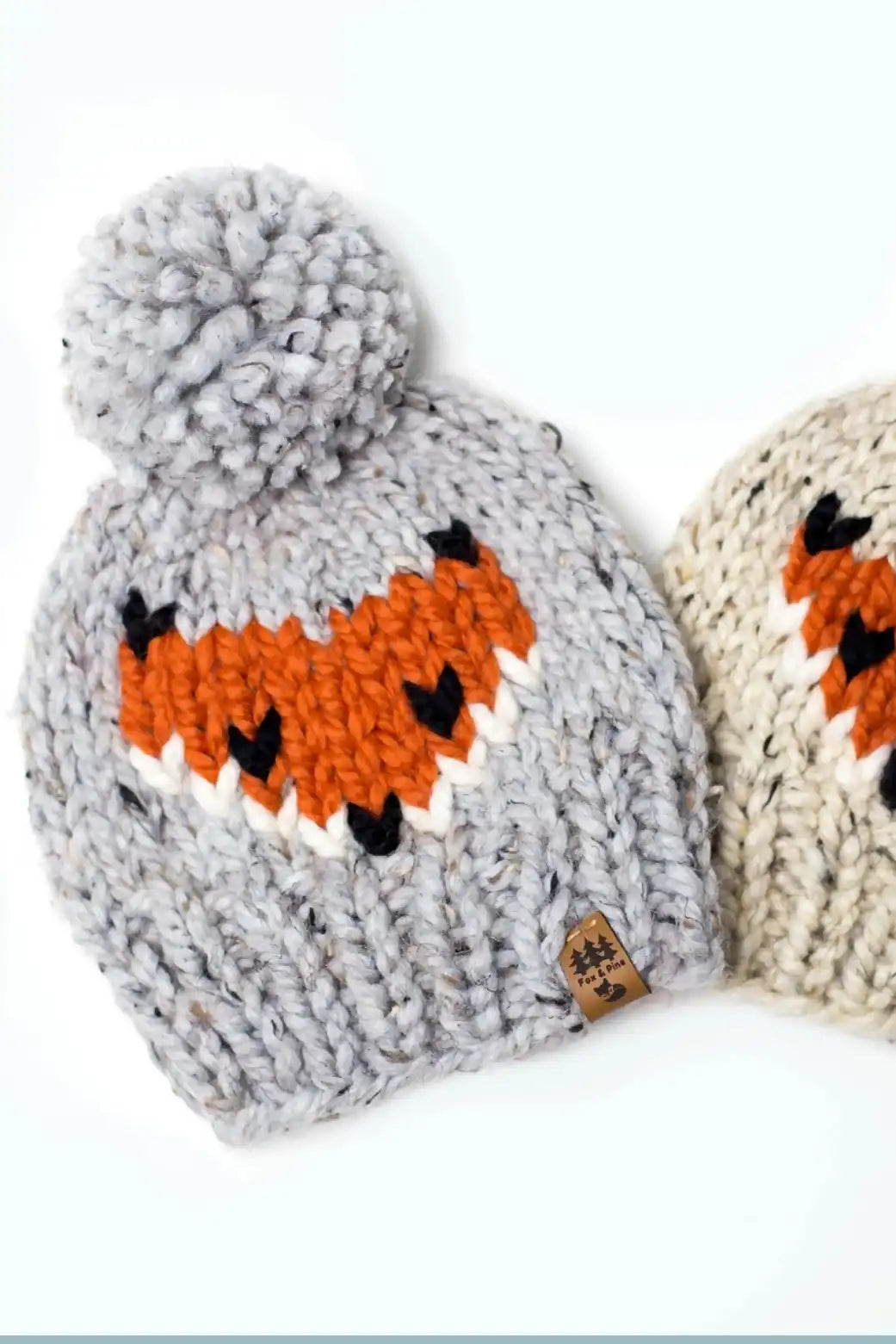 Fox Pompom Hat (Knit)