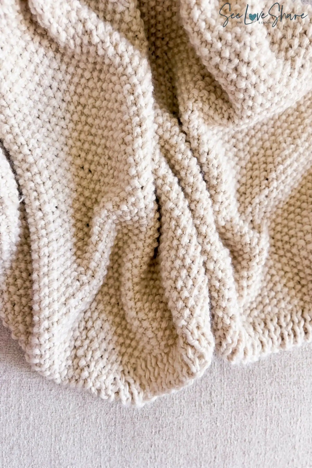 Whipped Cream Seed Stitch Blanket (Knit)