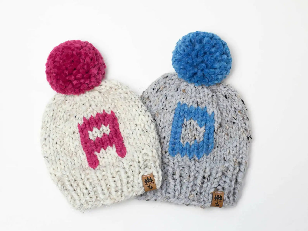 Monogram Pompom Hat (Knit)