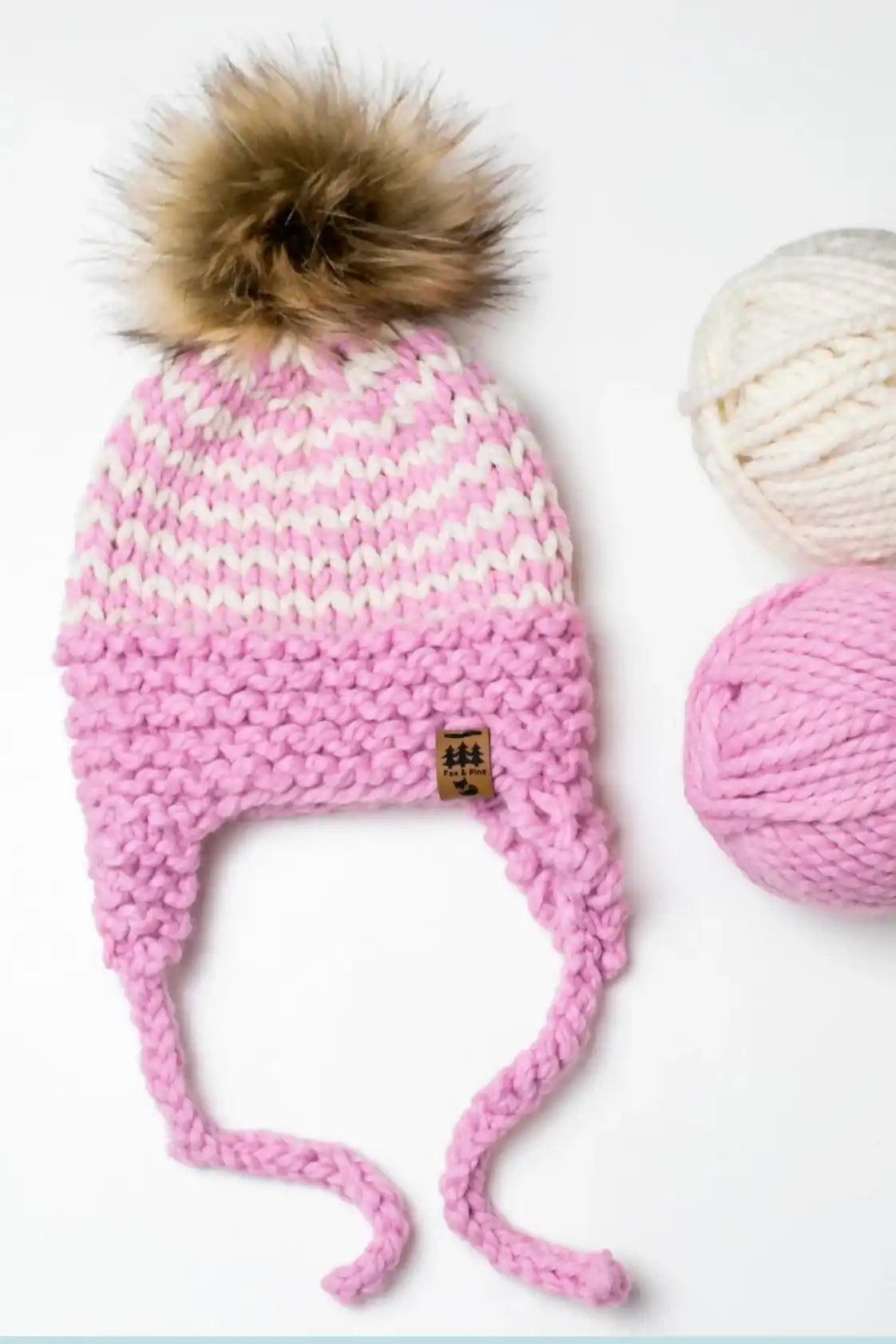 Pinstripe Ear Flaps Hat (Knit)